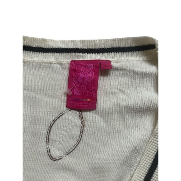 QUEEN OF SPARKLES Football Star Cardigan - Cream and Brown - Picture 5 of 5